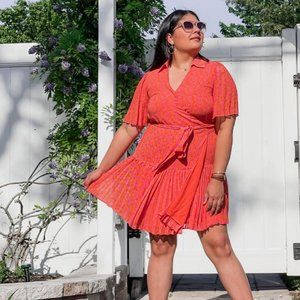 ALEXIS x TARGET Floral Flutter sleeve pleated wrap